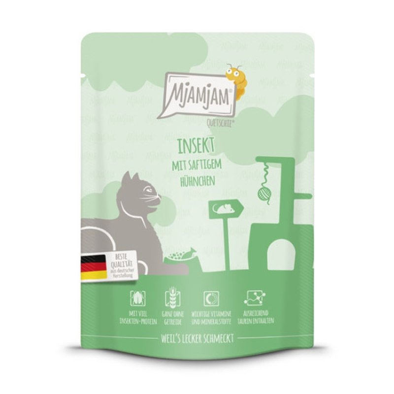 Mjamjam Katzen NassfutterInsekt mit saftigem Hühnchen 6x300g