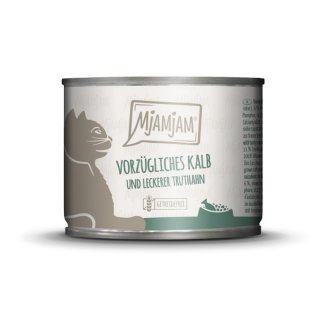 Mjamjam Katzen Nassfutter vorzügliches Kalb & Truthahn an leckeren Möhrchen