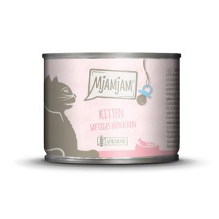 Mjamjam Katzen Nassfutter Kitten saftiges Hühnchen mit Lachsöl