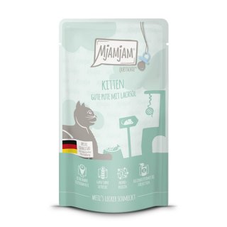 Mjamjam Katzen Nassfutter Kitten gute Pute mit Lachsöl