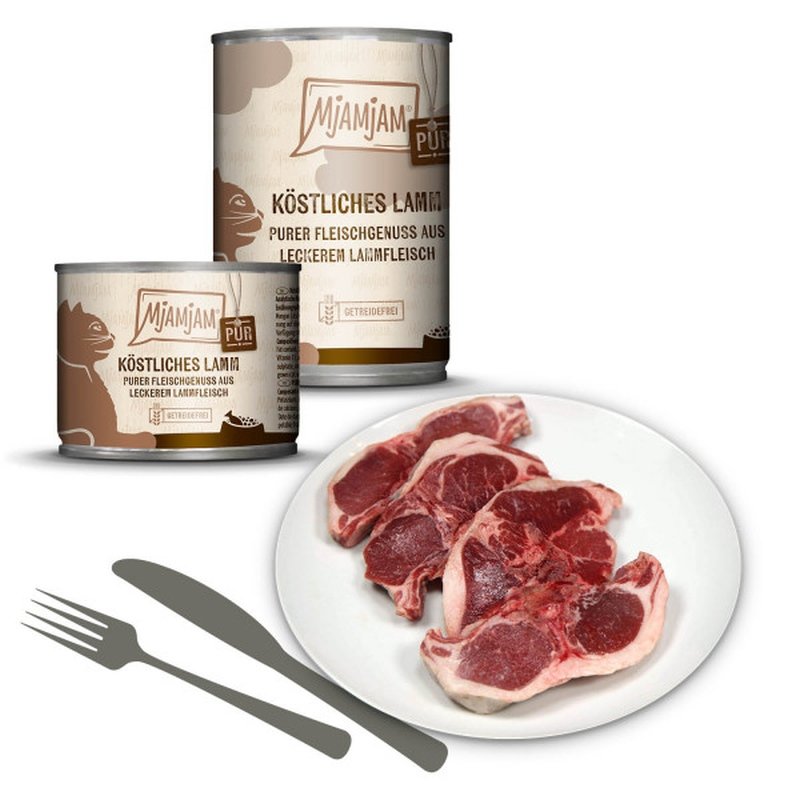 Mjamjam Katzen Nassfutter Katze purer Fleischgenuss - köstliches Lamm pur 1x200g