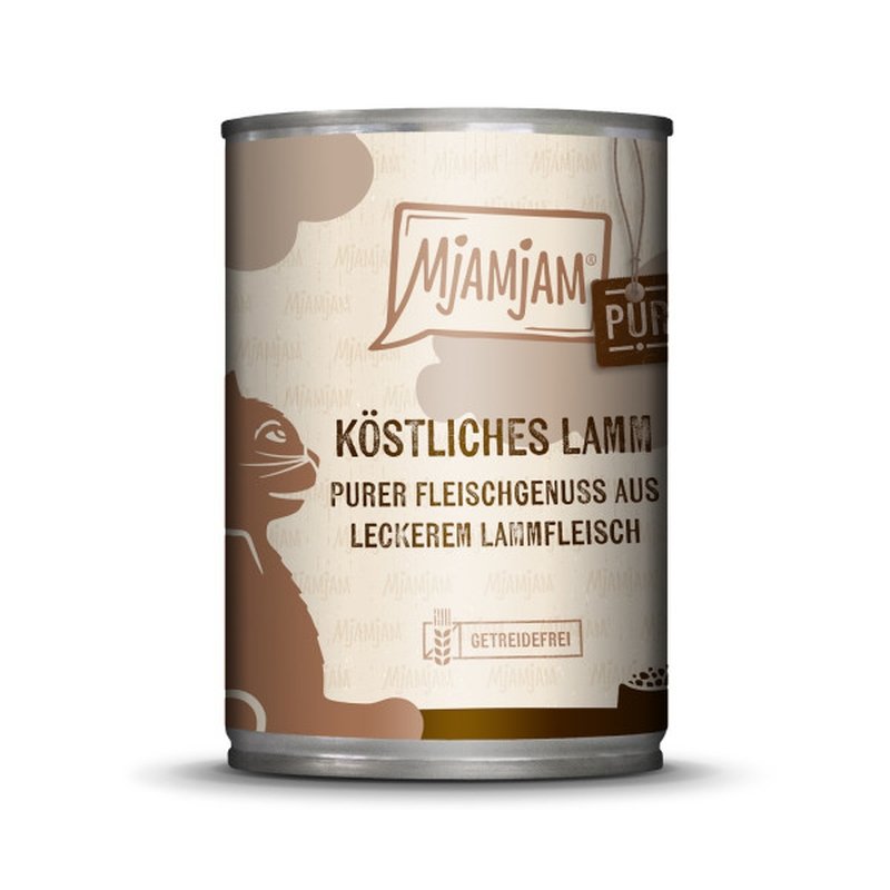Mjamjam Katzen Nassfutter Katze purer Fleischgenuss - köstliches Lamm pur 6x400g