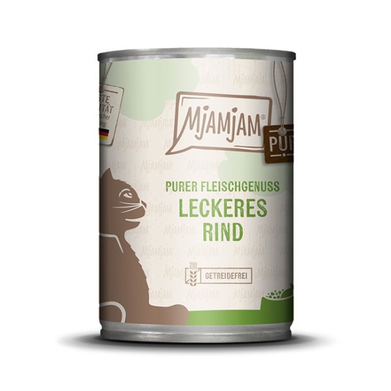 Mjamjam Katzen Nassfutter purer Fleischgenuss - leckeres Rind pur 1x400g