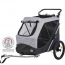 Trixie Fahrrad-Anh&auml;nger f&uuml;r Hunde Grau L: 74 &times; 95 &times; 103/143 cm