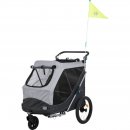 Trixie Fahrrad-Anh&auml;nger f&uuml;r Hunde Grau L: 74 &times; 95 &times; 103/143 cm