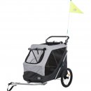 Trixie Fahrrad-Anh&auml;nger f&uuml;r Hunde Grau L: 74 &times; 95 &times; 103/143 cm