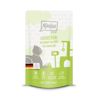 Mjamjam Katzen Nassfutter Quetschie leckeres Rind an...