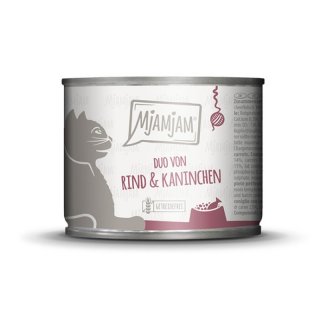 Mjamjam Katzen Nassfutter DUO von schmackhaftem Rind...