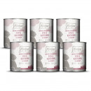 Mjamjam Katzen Nassfutter DUO von schmackhaftem Rind &amp; Kaninchen an M&ouml;hrchen 6x800g