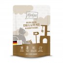 Mjamjam Katzen Nassfutter Quetschie - DUO von leckerem Rind &amp; guter Pute an ged&auml;mpftem K&uuml;rbis