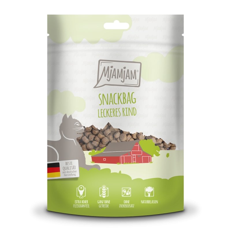 Mjamjam Katzen Nassfutter Snackbag Rind 8x125g