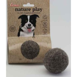 Corwex Nature Play Hunde Spielzeug Filz Ball Braun 6cm