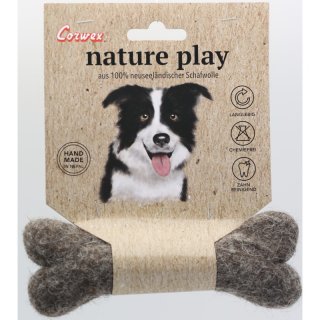 Corwex Nature Play Hunde Spielzeug Filz Knochen Braun 15cm