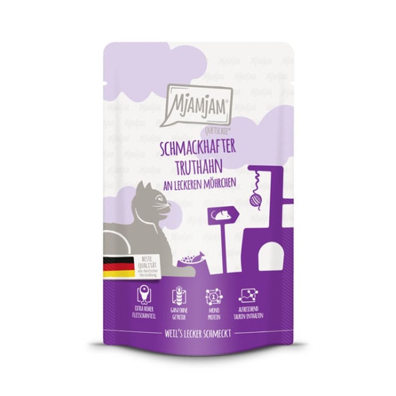 Mjamjam Katzen Nassfutter schmackhafter Truthahn 12x125g
