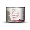 Mjamjam Katzen Nassfutter herzhaftes Wild &amp; Kaninchen an fruchtigen Heidelbeeren