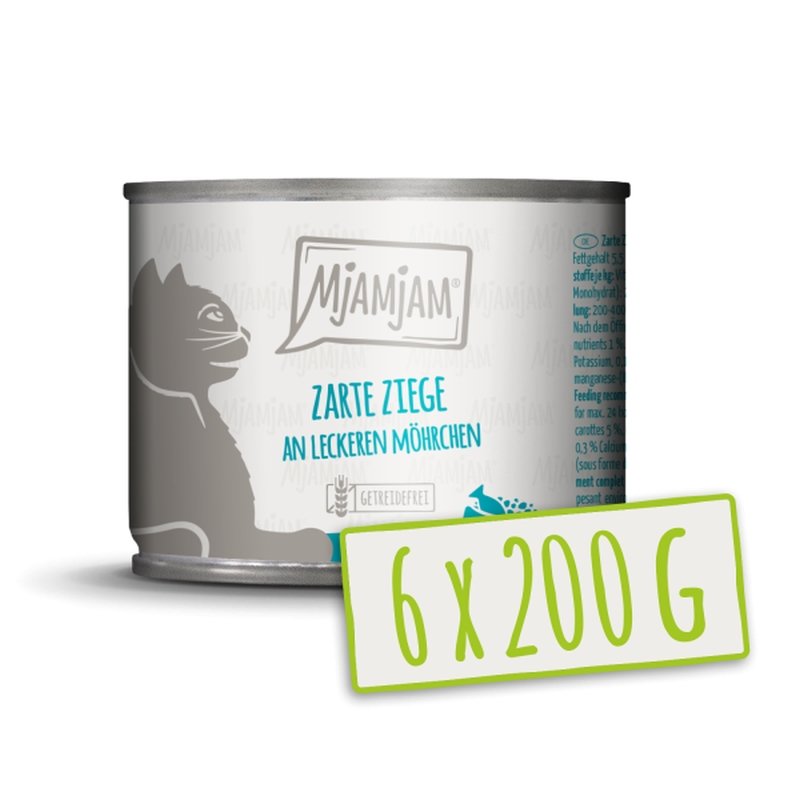 Mjamjam Katzen Nassfutter Ziege+Möhrchen 6x200g
