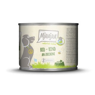 Mjamjam Hunde Nassfutter BIO Rind an Zucchini