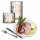 Mjamjam Hunde Nassfutter saftiges Huhn mit zarter Ente an M&ouml;hrchen