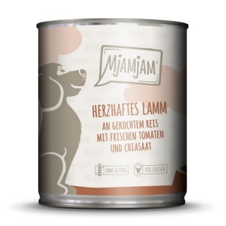 Mjamjam Hunde Nassfutter Lamm+Reis+Tomaten