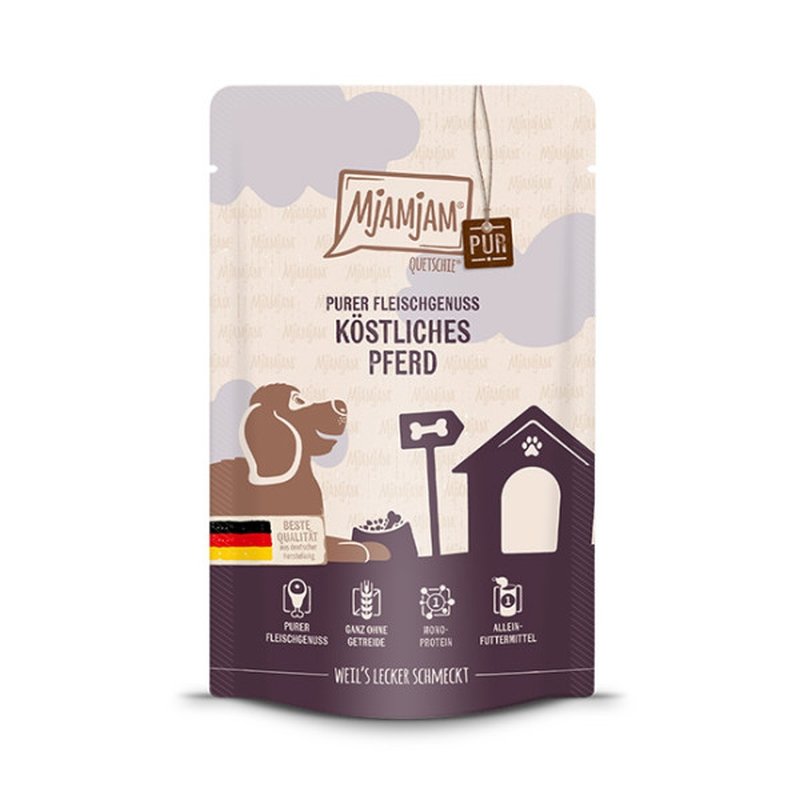 Mjamjam Hunde Nassfutter Pferd pur 12x125g