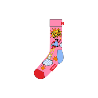 Happy Socks Flying Super Mom Orange