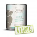 Mjamjam Hunde Nassfutter gute Pute an gekochtem Reis mit ged&auml;mpfter Zucchini