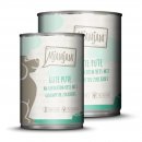 Mjamjam Hunde Nassfutter gute Pute an gekochtem Reis mit ged&auml;mpfter Zucchini