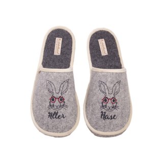 Adelheid Herren Filzpantoffel Alter Hase mausgrau