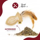 CanadianCat Katzenspielzeug Duft-Kissen aus Leder mit Katzenminze Fisch
