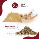 CanadianCat Katzenspielzeug Duft-Kissen aus Leder mit Katzenminze M&auml;uschen