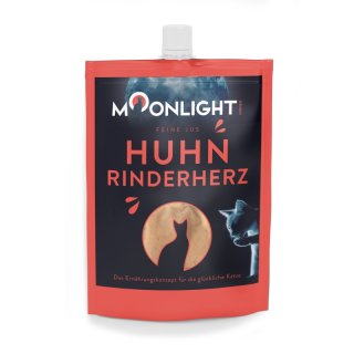 Moonlight Katzen Snack Feine Jus Huhn mit Rinderherzen
