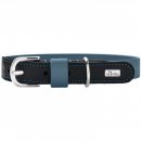 Hunter Halsband BioThane&reg; x Leder Rauchblau/Schwarz