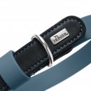 Hunter Halsband BioThane&reg; x Leder Rauchblau/Schwarz