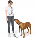 Hunter Halsband BioThane&reg; x Leder Rauchblau/Schwarz