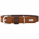 Hunter Halsband BioThane&reg; x Leder Schokobraun/Cognac