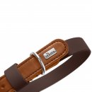 Hunter Halsband BioThane&reg; x Leder Schokobraun/Cognac