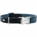 Hunter Halsung Wolmar BioThane&reg; x Leder Alu-Strong Rauchblau/Schwarz
