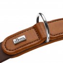 Hunter Halsung Wolmar BioThane&reg; x Leder Alu-Strong Schokobraun/Cognac