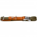 Hunter Halsung Wolmar BioThane&reg; x Leder Alu-Strong Khaki/Orange