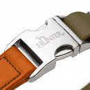 Hunter Halsung Wolmar BioThane&reg; x Leder Alu-Strong Khaki/Orange
