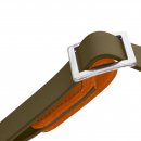Hunter Halsung Wolmar BioThane&reg; x Leder Alu-Strong Khaki/Orange