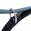 Hunter Hunde Verstellbare F&uuml;hrleine Wolmar BioThane&reg; x Leder Rauchblau/Schwarz