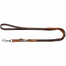 Hunter Hunde Verstellbare F&uuml;hrleine Wolmar BioThane&reg; x Leder Schokobraun/Cognac