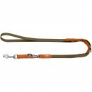 Hunter Hunde Verstellbare F&uuml;hrleine Wolmar BioThane&reg; x Leder Khaki/Orange