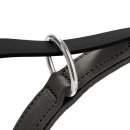 Hunter Hunde Verstellbare F&uuml;hrleine Wolmar BioThane&reg; x Leder Schwarz/Grau