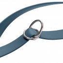 Hunter Stufenlos verstellbare F&uuml;hrleine Wolmar BioThane&reg; x Leder Rauchblau/Schwarz