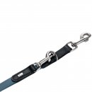 Hunter Stufenlos verstellbare F&uuml;hrleine Wolmar BioThane&reg; x Leder Rauchblau/Schwarz