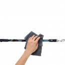 Hunter Stufenlos verstellbare F&uuml;hrleine Wolmar BioThane&reg; x Leder Rauchblau/Schwarz