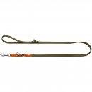 Hunter Stufenlos verstellbare F&uuml;hrleine Wolmar BioThane&reg; x Leder Khaki/Orange