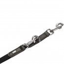 Hunter Stufenlos verstellbare F&uuml;hrleine Wolmar BioThane&reg; x Leder Schwarz/Grau